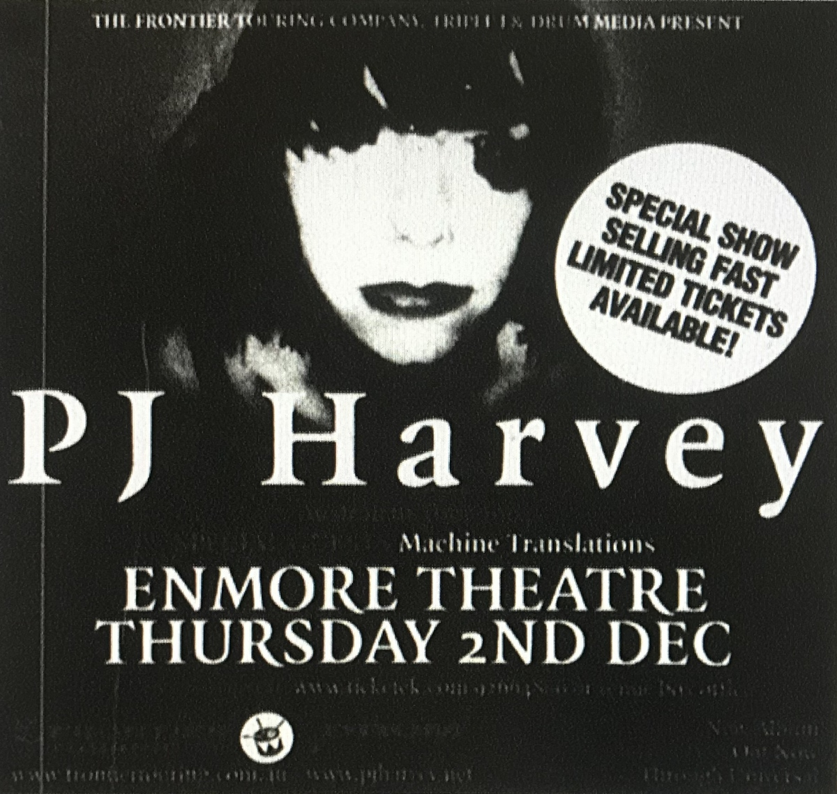 PJ Harvey flyer for Enmore Theatre 12/2/2004